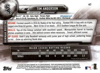 2017 Bowman Tim Anderson  # 47 Chicago White Sox