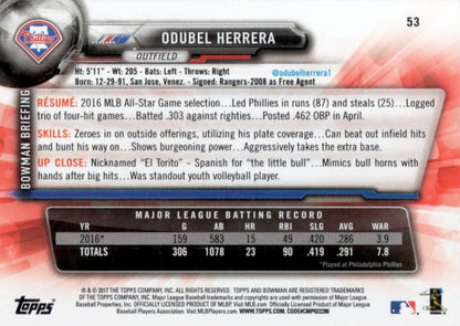 2017 Bowman Odubel Herrera  # 53 Philadelphia Phillies