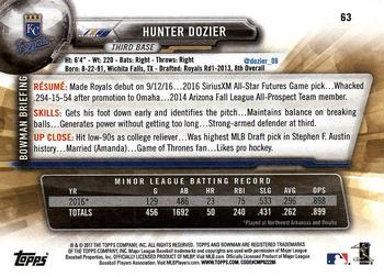 2017 Bowman Hunter DozierÂ  RC # 63 Kansas City Royals