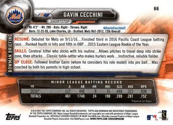 2017 Bowman Gavin CecchiniÂ  RC # 66 New York Mets