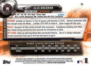 2017 Bowman Alex BregmanÂ  RC # 75 Houston Astros