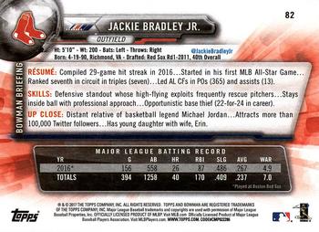 2017 Bowman Jackie Bradley Jr.  # 82 Boston Red Sox