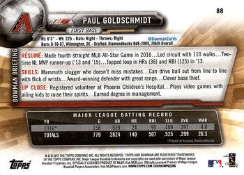 2017 Bowman Paul Goldschmidt  # 88 Arizona Diamondbacks