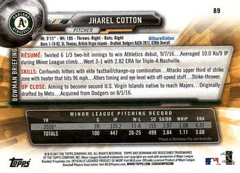 2017 Bowman Jharel CottonÂ  RC # 89 Oakland Athletics
