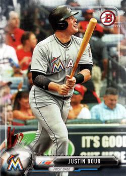 2017 Bowman Justin Bour  # 95 Miami Marlins
