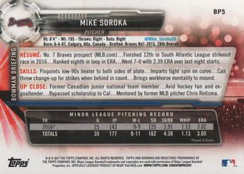 2017 Bowman Prospects Mike Soroka  BP5 Atlanta Braves