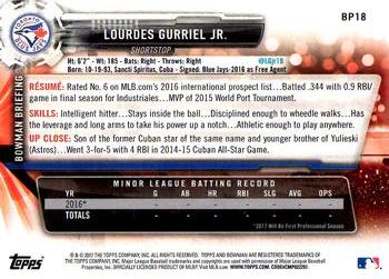 2017 Bowman Prospects Lourdes Gurriel Jr.Â  FBC BP18 Toronto Blue Jays