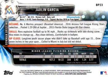 2017 Bowman Prospects Jarlin Garcia  BP23 Miami Marlins