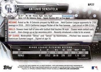 2017 Bowman Prospects Antonio Senzatela  BP27 Colorado Rockies