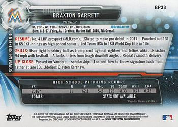 2017 Bowman Prospects Braxton Garrett  BP33 Miami Marlins