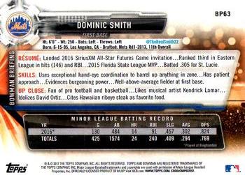 2017 Bowman Prospects Dominic Smith  BP63 New York Mets