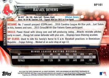 2017 Bowman Prospects Rafael Devers  BP101 Boston Red Sox