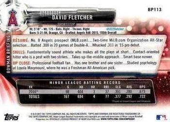 2017 Bowman Prospects David Fletcher  BP113 Los Angeles Angels