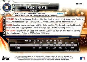 2017 Bowman Prospects Francis Martes  BP146 Houston Astros