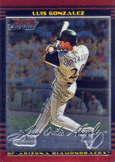 2002 Bowman Chrome Luis Gonzalez # 95 Arizona Diamondbacks