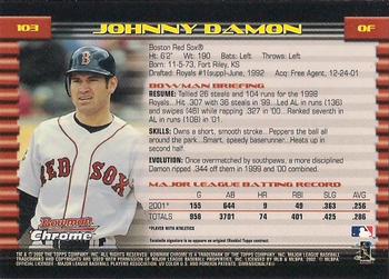 2002 Bowman Chrome Johnny Damon # 103 Boston Red Sox