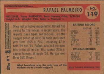 2002 Bowman Heritage Rafael Palmeiro # 119 Texas Rangers