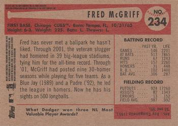 2002 Bowman Heritage Fred McGriff # 234 Chicago Cubs