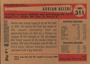 2002 Bowman Heritage Adrian Beltre # 311 Los Angeles Dodgers