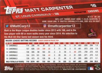 2017 Topps Chrome Pink Refractor Matt Carpenter 16 St. Louis Cardinals