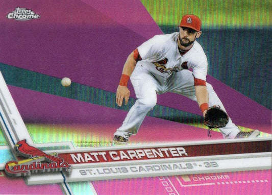 2017 Topps Chrome Pink Refractor Matt Carpenter 16 St. Louis Cardinals