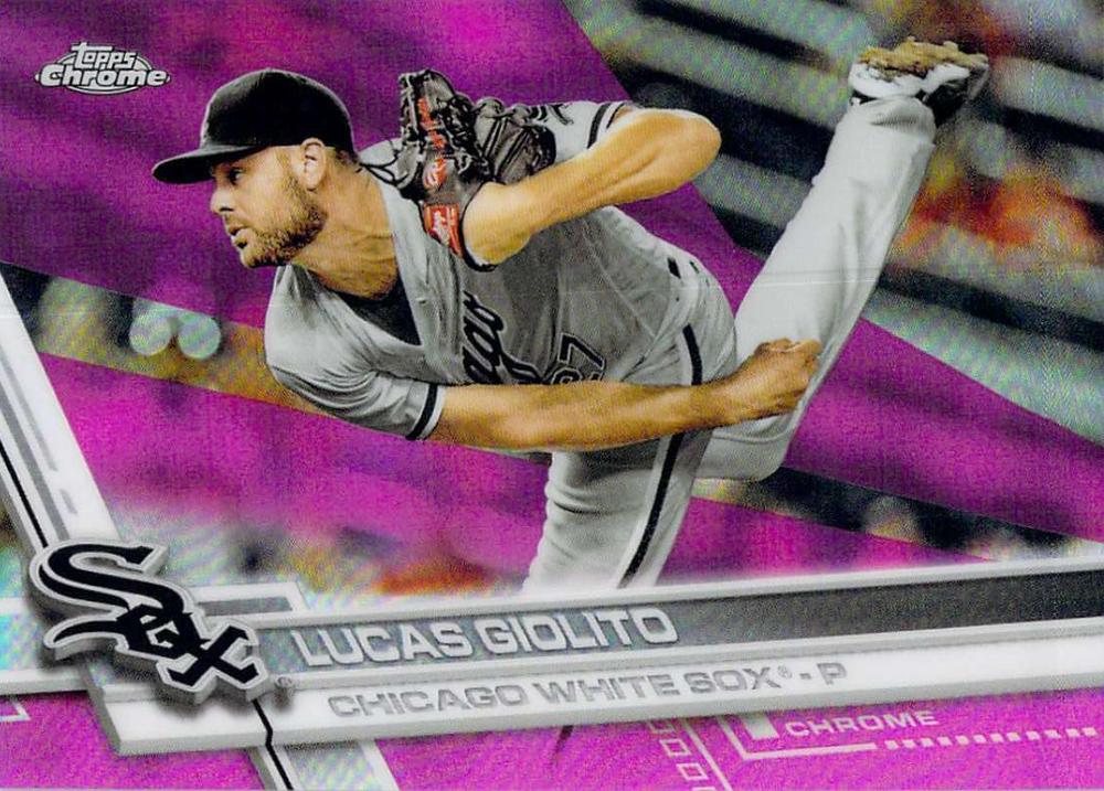 2017 Topps Chrome Pink Refractor Lucas Giolito 104 Chicago White Sox
