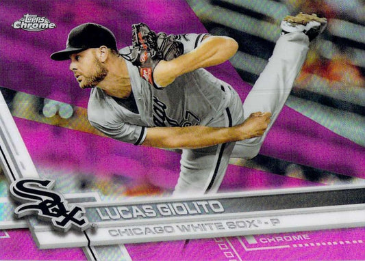 2017 Topps Chrome Pink Refractor Lucas Giolito 104 Chicago White Sox