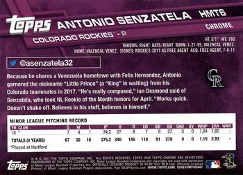 2017 Topps Chrome Update Antonio SenzatelaÂ RC HMT6 Colorado Rockies