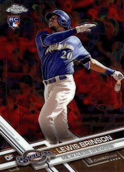 2017 Topps Chrome Update Lewis BrinsonÂ RC HMT23 Milwaukee Brewers