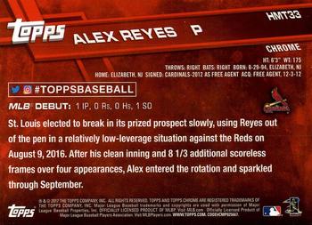 2017 Topps Chrome Update Alex ReyesÂ RD HMT33 St. Louis Cardinals