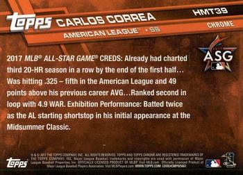 2017 Topps Chrome Update Carlos CorreaÂ AS HMT39 Houston Astros