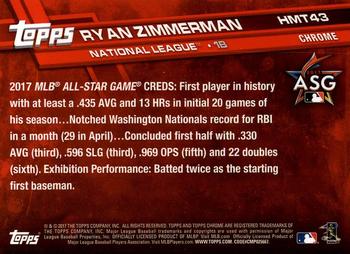 2017 Topps Chrome Update Ryan ZimmermanAS HMT43 Washington Nationals
