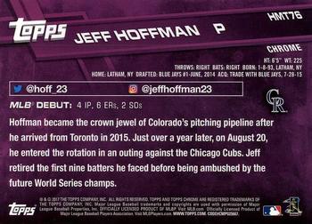 2017 Topps Chrome Update Jeff HoffmanÂ RD HMT76 Colorado Rockies