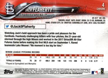 2018 Topp Chrome  Jack Flaherty RC #4 St. Louis Cardinals