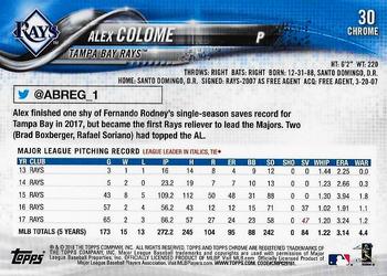 2018 Topp Chrome  Alex Colome #30 Tampa Bay Rays