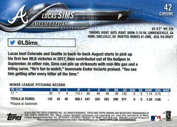 2018 Topp Chrome  Lucas Sims RC #42 Atlanta Braves