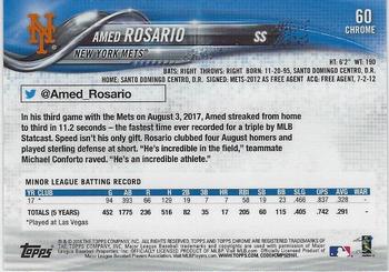 2018 Topp Chrome  Amed Rosario RC #60 New York Mets