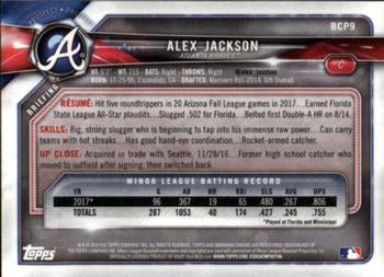 2018 Bowman Chrome Prospects Alex Jackson BCP9 Atlanta Braves
