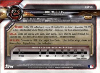 2018 Bowman Chrome Prospects Drew Ellis BCP25 Arizona Diamondbacks