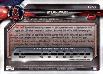 2018 Bowman Chrome Prospects Taylor Ward BCP29 Los Angeles Angels
