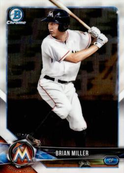2018 Bowman Chrome Prospects Brian Miller BCP60 Miami Marlins