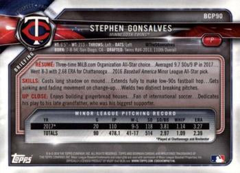 2018 Bowman Chrome Prospects Stephen Gonsalves BCP90 Minnesota Twins