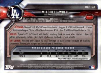2018 Bowman Chrome Prospects Mitchell White BCP103 Los Angeles Dodgers