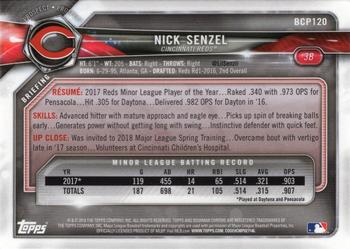 2018 Bowman Chrome Prospects Nick Senzel BCP120 Cincinnati Reds