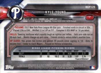 2018 Bowman Chrome Prospects Kyle Young BCP129 Philadelphia Phillies