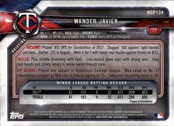 2018 Bowman Chrome Prospects Wander Javier BCP134 Minnesota Twins