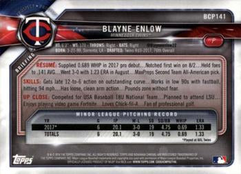 2018 Bowman Chrome Prospects Blayne Enlow BCP141 Minnesota Twins