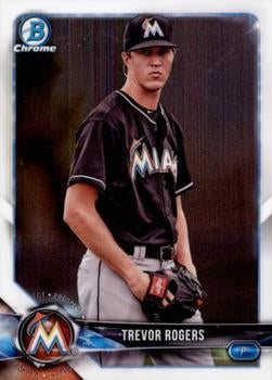 2018 Bowman Chrome Prospects Trevor Rogers BCP148 Miami Marlins