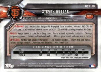 2018 Bowman Chrome Prospects Steven Duggar BCP149 San Francisco Giants