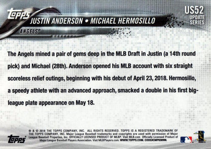 2018 Topps Update Michael Hermosillo RC, RCOM #US52 Angels